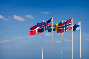 A collection of flags from the Nordic region
